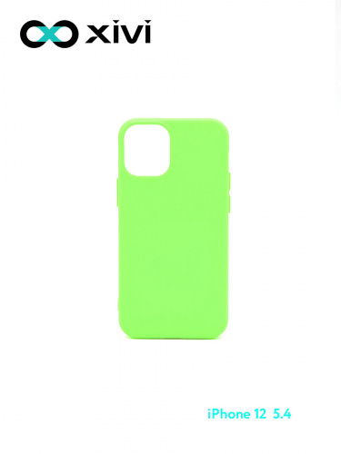 Накладка задняя Xivi для APPLE iPhone 12 5.4, Silicon Case, силикон, матовая, №61, цвет салатовый 1