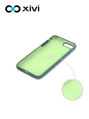 Накладка задняя Xivi для APPLE iPhone 7 8 Plus, Silicon Case, силикон, матовая, №56, цвет зелёный 2