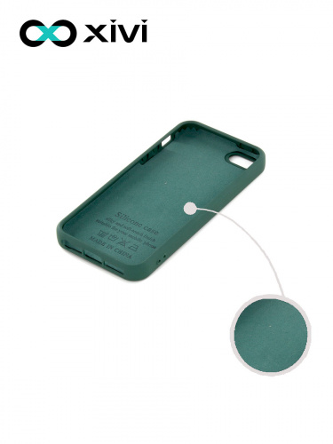 Накладка задняя Xivi для APPLE iPhone 5 5S SE, Silicon Case, силикон, матовая, №46, цвет изумрудный 2