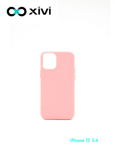 Накладка задняя Xivi для APPLE iPhone 12 5.4, Silicon Case, силикон, матовая, №19, цвет розовый 1