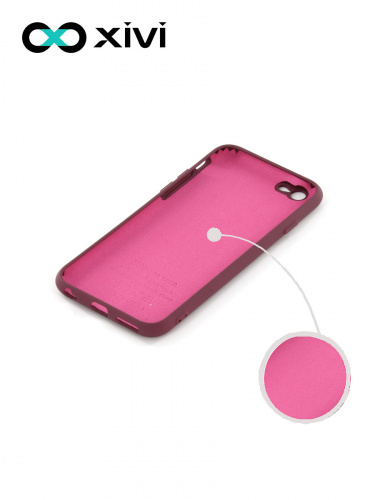 Накладка задняя Xivi для APPLE iPhone 6 6S (4.7), Silicon Case, силикон, матовая, №73, цвет винный 2