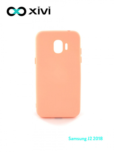 Накладка задняя Xivi для SAMSUNG Galaxy J2 2018 J250G, Silicon Case, силикон, матовая, №30, цвет розовый 1