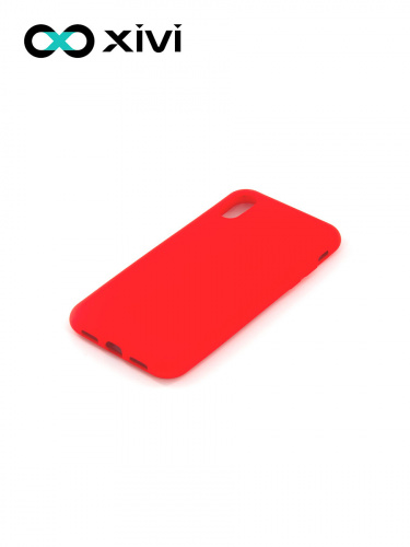 Накладка задняя Xivi для APPLE iPhone X XS, Silicon Case, силикон, матовая, №4, цвет морковный 3