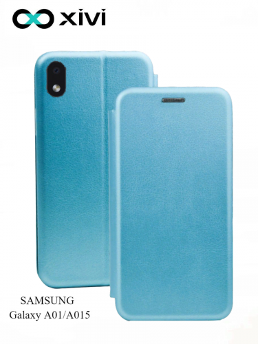 Чехол-книжка Xivi для SAMSUNG Galaxy A01A015, Fashion Case, на магните, экокожа, цвет голубой 1