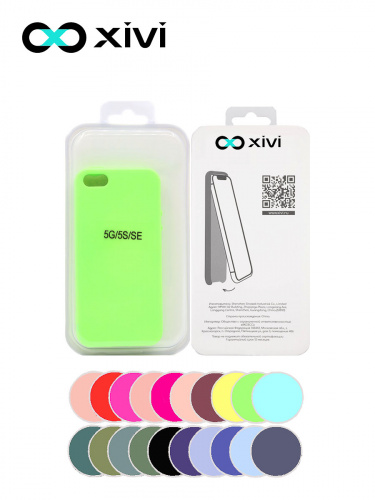 Накладка задняя Xivi для APPLE iPhone 5 5S SE, Silicon Case, силикон, матовая, №61, цвет салатовый 5