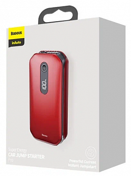 Автомобильный стартер Baseus, CRJS03-09, Super Energy Max, пластик, 12000mAh, 3A, красный