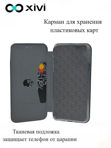 Чехол-книжка Xivi для SAMSUNG Galaxy A41, Fashion Case, на магните, экокожа, цвет чёрный 3