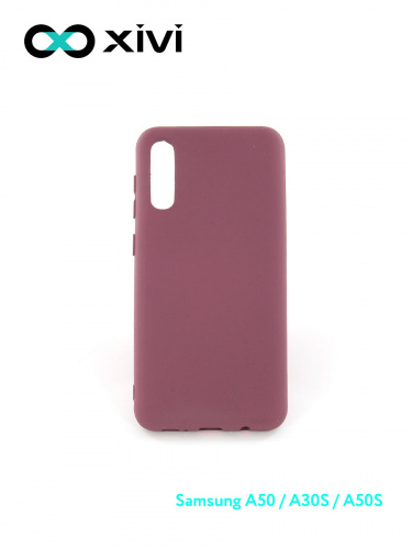 Накладка задняя Xivi для SAMSUNG Galaxy A50 A30S A50S, Silicon Case, силикон, матовая, №73, цвет винный 1