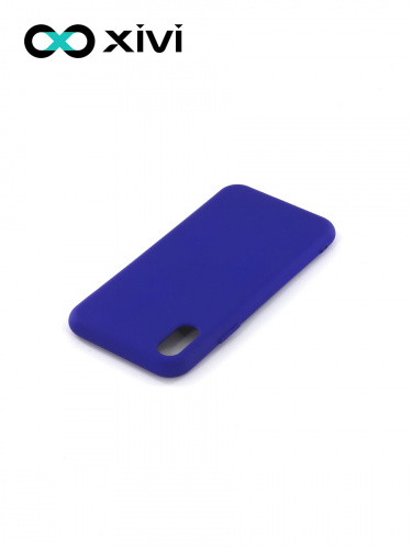 Накладка задняя Xivi для APPLE iPhone X XS, Silicon Case, силикон, матовая, №47, цвет синий 4