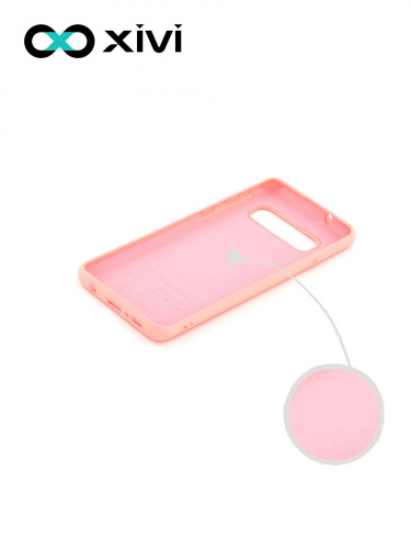 Накладка задняя Xivi для SAMSUNG  Galaxy S10, Silicon Case, силикон, матовая, №19, цвет розовый 2