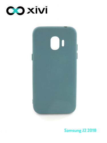 Накладка задняя Xivi для SAMSUNG Galaxy J2 2018 J250G, Silicon Case, силикон, матовая, №56, цвет зелёный 1