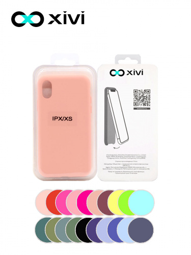Накладка задняя Xivi для APPLE iPhone X XS, Silicon Case, силикон, матовая, №30, цвет розовый 5