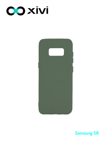 Накладка задняя Xivi для SAMSUNG Galaxy S8, Silicon Case, силикон, матовая, №59, цвет темно-зеленый 1
