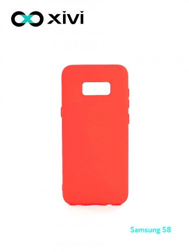 Накладка задняя Xivi для SAMSUNG Galaxy S8, Silicon Case, силикон, матовая, №4, цвет морковный 1