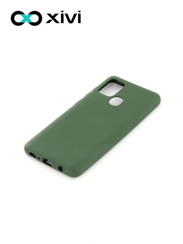 Накладка задняя Xivi для SAMSUNG Galaxy A21S, Silicon Case, силикон, матовая, №59, цвет темно-зеленый 3