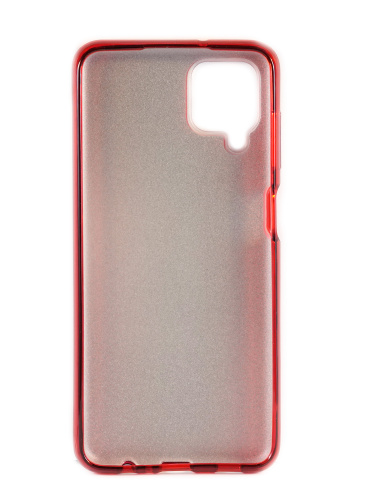 Накладка задняя для SAMSUNG Galaxy A12, силикон, блёстки, цвет: красный