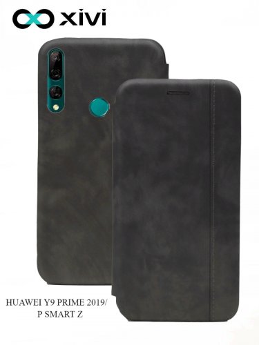Чехол-книжка Xivi для HUAWEI Y9 PRIME 2019P SMART Z, Premium, вертикальный шов, на магните, экокожа, цвет серый 1