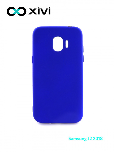 Накладка задняя Xivi для SAMSUNG Galaxy J2 2018 J250G, Silicon Case, силикон, матовая, №47, цвет синий 1