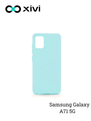 Накладка задняя Xivi для SAMSUNG Galaxy A71 5G, Silicon Case, силикон, матовая, №8, цвет голубой 1