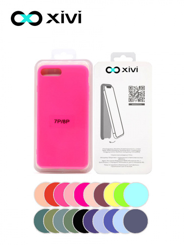 Накладка задняя Xivi для APPLE iPhone 7 8 Plus, Silicon Case, силикон, матовая, №64, цвет фуксия 5
