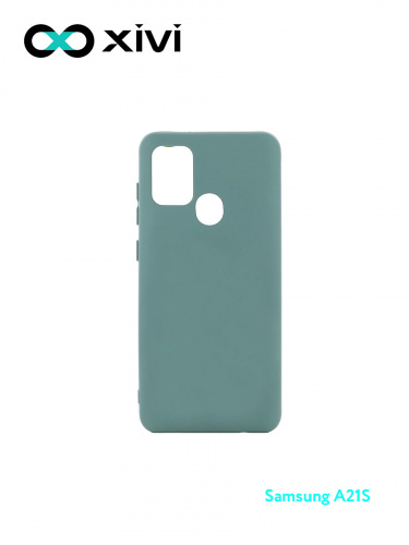 Накладка задняя Xivi для SAMSUNG Galaxy A21S, Silicon Case, силикон, матовая, №56, цвет зелёный 1