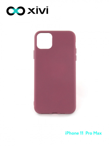 Накладка задняя Xivi для APPLE iPhone 11 Pro Max, Silicon Case, силикон, матовая, №73, цвет винный 10