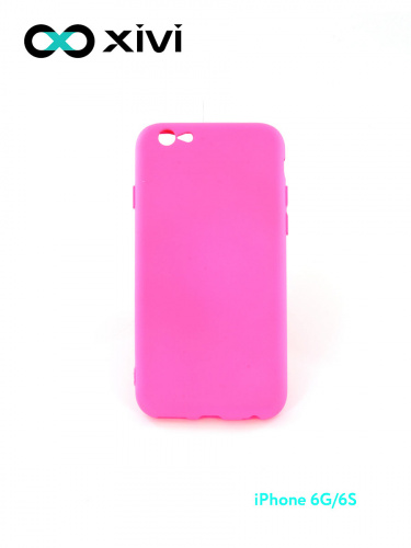 Накладка задняя Xivi для APPLE iPhone 6 6S (4.7), Silicon Case, силикон, матовая, №33, цвет розовый 10