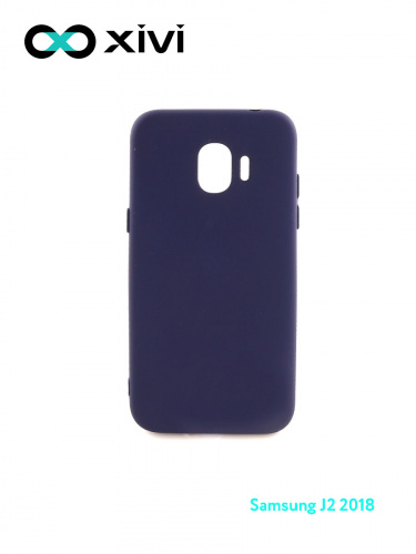 Накладка задняя Xivi для SAMSUNG Galaxy J2 2018 J250G, Silicon Case, силикон, матовая, №2, цвет индиго, тёмный 1