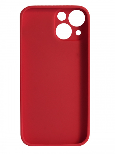 Накладка задняя для iPhone 13 Mini, силикон, защита камеры, имитация кожи, красный
