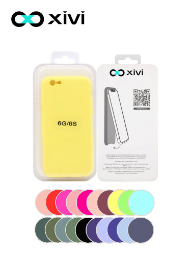 Накладка задняя Xivi для APPLE iPhone 6 6S (4.7), Silicon Case, силикон, матовая, №41, цвет жёлтый 5