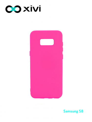Накладка задняя Xivi для SAMSUNG Galaxy S8, Silicon Case, силикон, матовая, №64, цвет фуксия 1