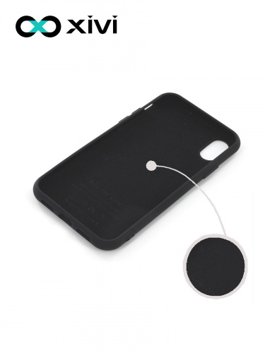 Накладка задняя Xivi для APPLE iPhone X XS, Silicon Case, силикон, матовая, №1, цвет чёрный 2