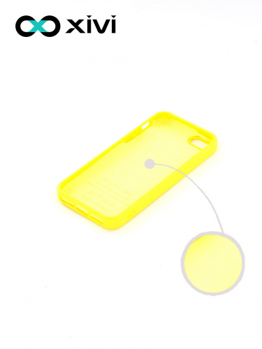 Накладка задняя Xivi для APPLE iPhone 5 5S SE, Silicon Case, силикон, матовая, №41, цвет жёлтый 2