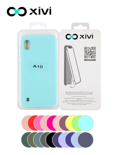 Накладка задняя Xivi для SAMSUNG Galaxy A10 A105, Silicon Case, силикон, матовая, №8, цвет голубой 5