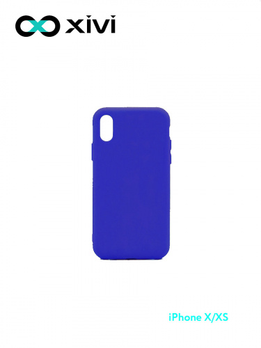 Накладка задняя Xivi для APPLE iPhone X XS, Silicon Case, силикон, матовая, №47, цвет синий 1