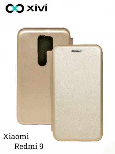 Чехол-книжка Xivi для XIAOMI Redmi 9, Fashion Case, на магните, экокожа, цвет золотой2