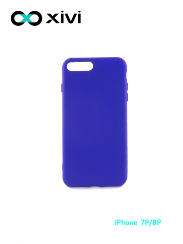 Накладка задняя Xivi для APPLE iPhone 7 8 Plus, Silicon Case, силикон, матовая, №47, цвет синий 10