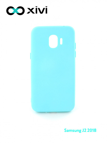 Накладка задняя Xivi для SAMSUNG Galaxy J2 2018 J250G, Silicon Case, силикон, матовая, №8, цвет голубой 1