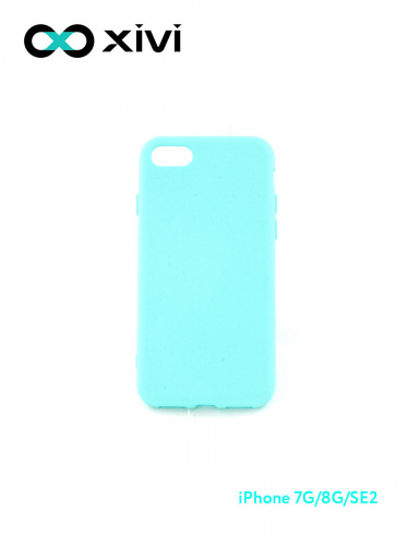 Накладка задняя Xivi для APPLE iPhone 7 8 SE2, Silicon Case, силикон, матовая, №8, цвет голубой 10
