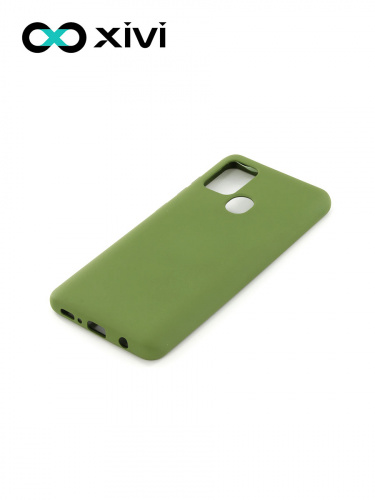 Накладка задняя Xivi для SAMSUNG Galaxy A21S, Silicon Case, силикон, матовая, №57, цвет зелёный 3