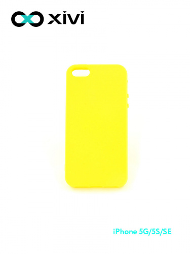 Накладка задняя Xivi для APPLE iPhone 5 5S SE, Silicon Case, силикон, матовая, №41, цвет жёлтый 10