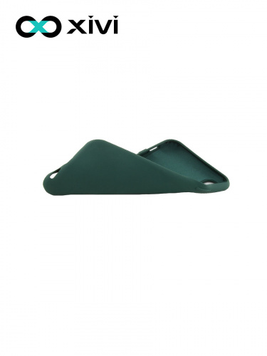 Накладка задняя Xivi для APPLE iPhone X XS, Silicon Case, силикон, матовая, №46, цвет изумрудный 6