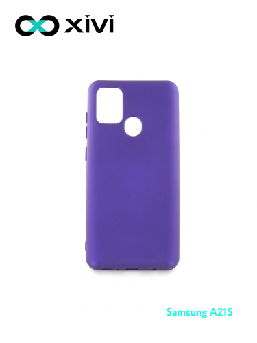 Накладка задняя Xivi для SAMSUNG Galaxy A21S, Silicon Case, силикон, матовая, №17, цвет фиолетовый 1