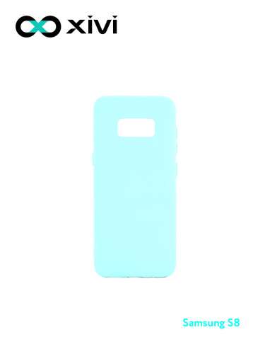 Накладка задняя Xivi для SAMSUNG Galaxy S8, Silicon Case, силикон, матовая, №8, цвет голубой 1