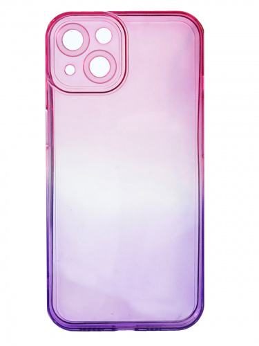 Накладка задняя для iPhone 13, силикон, защита камеры, двухцветка, фиолетово-малиновый