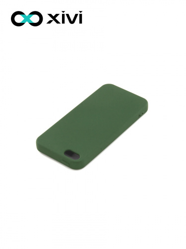 Накладка задняя Xivi для APPLE iPhone 5 5S SE, Silicon Case, силикон, матовая, №59, цвет темно-зеленый 4