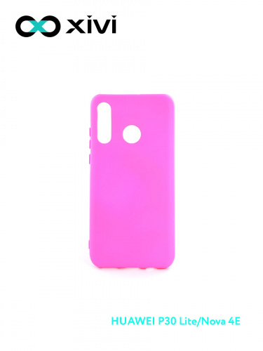 Накладка задняя Xivi для HUAWEI P30 Lite Nova 4E, Silicon Case, силикон, матовая, №33, цвет розовый 1