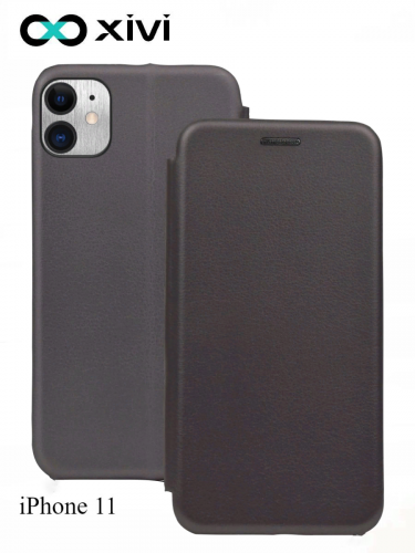 Чехол-книжка Xivi для APPLE iPhone 11, Fashion Case, на магните, экокожа, цвет серый 1