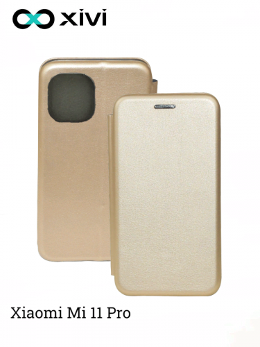 Чехол-книжка Xivi для XIAOMI MI 11 Pro, Fashion Case, на магните, экокожа, цвет золотой 6