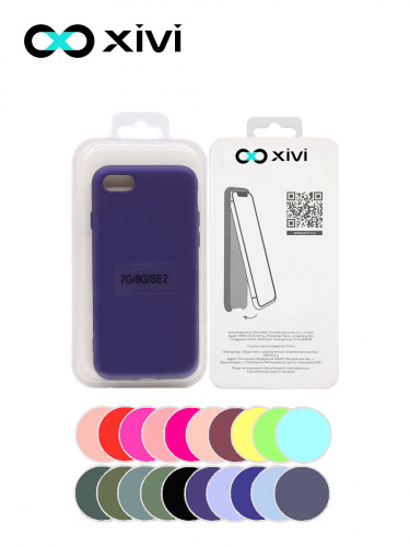 Накладка задняя Xivi для APPLE iPhone 7 8 SE2, Silicon Case, силикон, матовая, №17, цвет фиолетовый 5